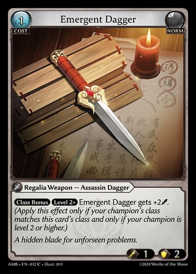 Emergent Dagger AMB-EN-012-Foil-Common (C) - Mortal Ambition - Grand Archive Card