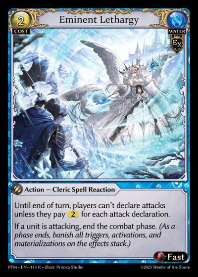 Eminent Lethargy PTM-EN-113-Foil-Rare (R) - Phantom Monarchs - Grand Archive Card