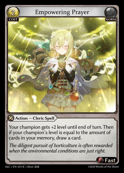 Empowering Prayer ALC-EN-051-Foil-Common (C) - Alchemical Revolution - Grand Archive Card