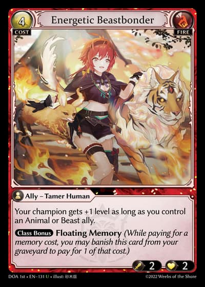 Energetic Beastbonder DOA 1st-EN-131-Foil-Uncommon (U) - Dawn of Ashes First Edition - Grand Archive Card