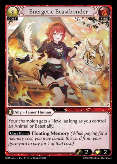 Energetic Beastbonder DOA Alter-EN-131-Normal-Uncommon (U) - Dawn of Ashes Alter Edition - Grand Archive Card