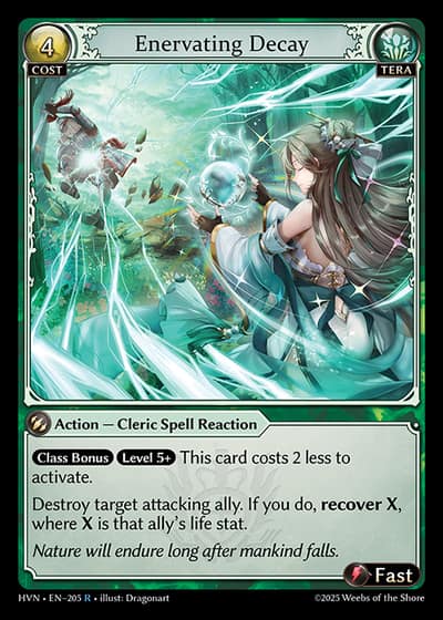 Enervating Decay HVN-EN-205-Foil-Rare (R) - Abyssal Heaven - Grand Archive Card