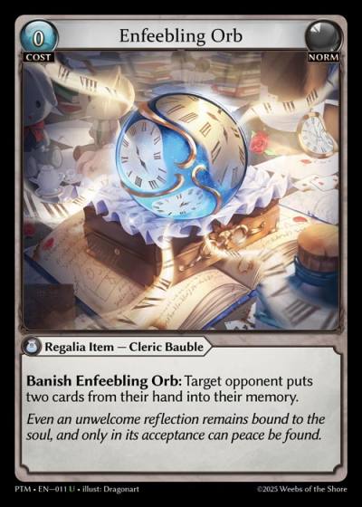 Enfeebling Orb PTM-EN-011-Foil-Uncommon (U) - Phantom Monarchs - Grand Archive Card