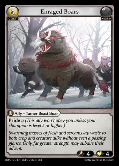 Enraged Boars DOA 1st-EN-084-Foil-Common (C) - Dawn of Ashes First Edition - Grand Archive Card