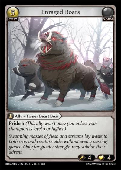 Enraged Boars DOA Alter-EN-084-Normal-Common (C) - Dawn of Ashes Alter Edition - Grand Archive Card