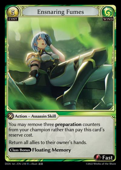 Ensnaring Fumes DOA 1st-EN-210-Foil-Rare (R) - Dawn of Ashes First Edition - Grand Archive Card