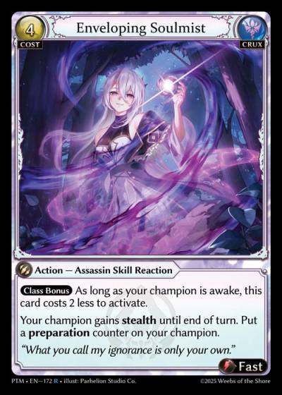 Enveloping Soulmist PTM-EN-172-Foil-Rare (R) - Phantom Monarchs - Grand Archive Card
