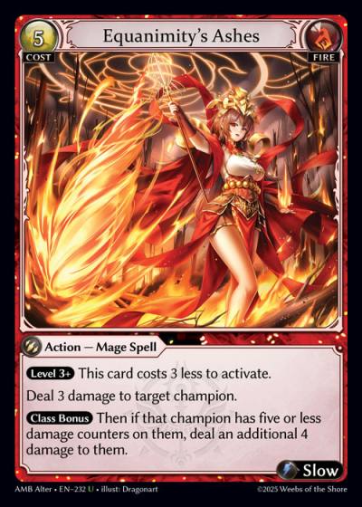 Equanimity's Ashes AMB Alter-EN-232-Foil-Uncommon (U) - Mortal Ambition Alter Edition - Grand Archive Card