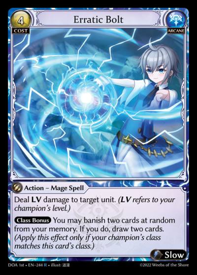 Erratic Bolt DOA 1st-EN-244-Foil-Rare (R) - Dawn of Ashes First Edition - Grand Archive Card