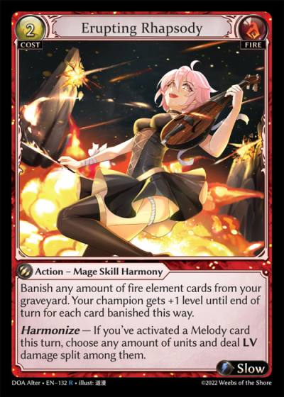 Erupting Rhapsody DOA Alter-EN-132-Normal-Rare (R) - Dawn of Ashes Alter Edition - Grand Archive Card
