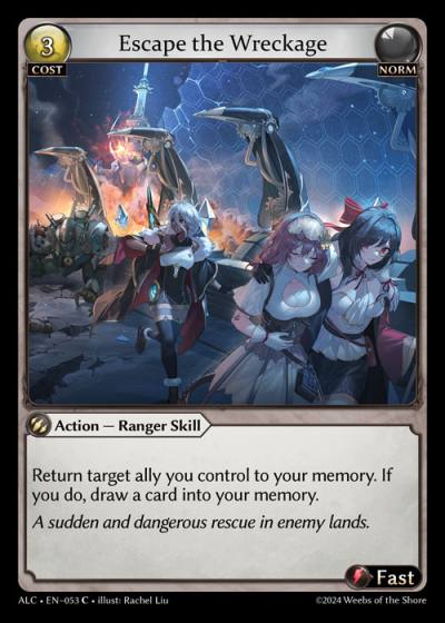 Escape the Wreckage ALC-EN-053-Normal-Common (C) - Alchemical Revolution - Grand Archive Card