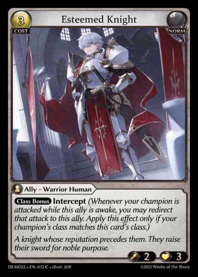 Esteemed Knight DEMO22-EN-012-Normal-Common (C) - LGS Demo 2022 - Grand Archive Card