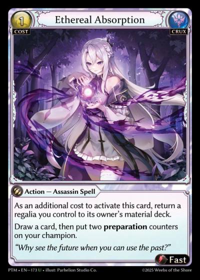Ethereal Absorption PTM-EN-173-Foil-Uncommon (U) - Phantom Monarchs - Grand Archive Card