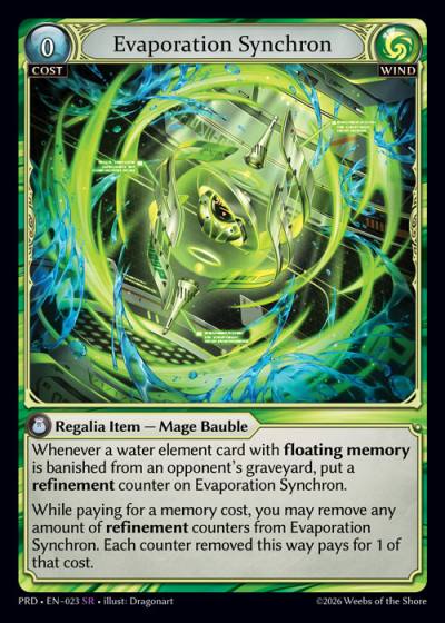 Evaporation Synchron PRD-EN-023-Foil-Super Rare (SR) - .asphodel/paradise - Grand Archive Card