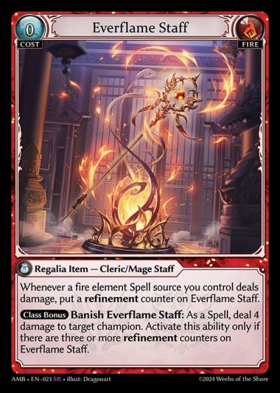 Everflame Staff AMB-EN-023-Foil-Super Rare (SR) - Mortal Ambition - Grand Archive Card