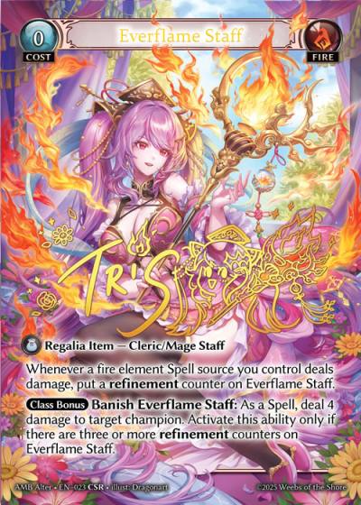 Everflame Staff AMB Alter-EN-023-Foil-Common (C) - Mortal Ambition Alter Edition - Grand Archive Card