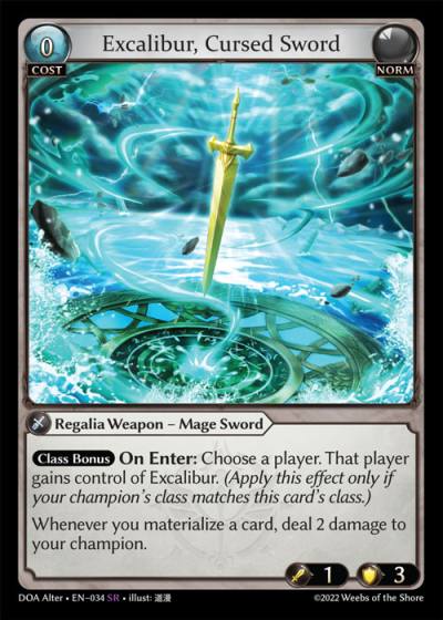 Excalibur, Cursed Sword DOA Alter-EN-034-Normal-Super Rare (SR) - Dawn of Ashes Alter Edition - Grand Archive Card