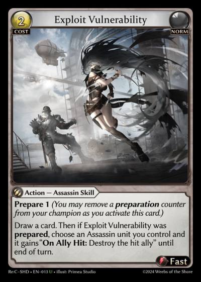 Exploit Vulnerability ReC-SHD-EN-013-Normal-Uncommon (U) - Re:Collection Shadowdancer - Grand Archive Card