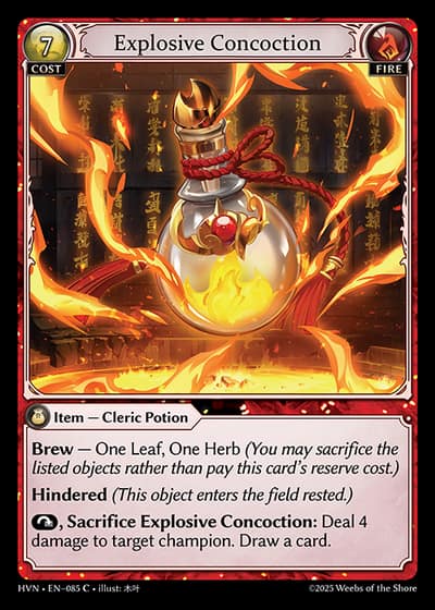 Explosive Concoction HVN-EN-085-Foil-Common (C) - Abyssal Heaven - Grand Archive Card