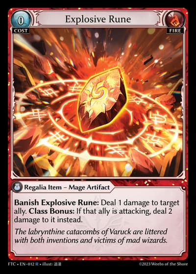 Explosive Rune FTC-EN-012-Foil-Rare (R) - Fractured Crown - Grand Archive Card