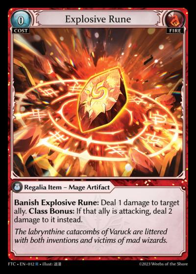 Explosive Rune FTC-EN-012-Normal-Rare (R) - Fractured Crown - Grand Archive Card