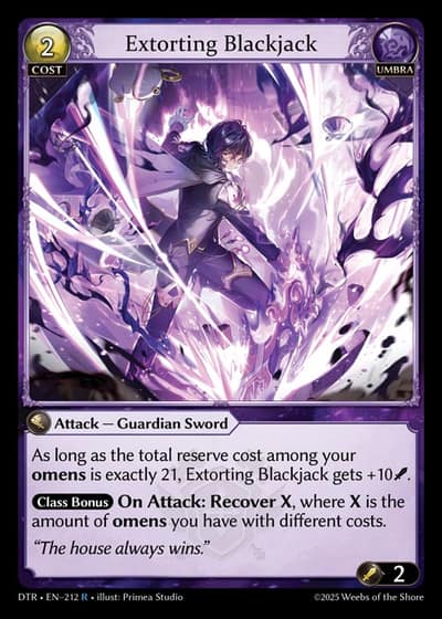 Extorting Blackjack DTR-EN-212-Foil-Rare (R) - Distorted Reflections - Grand Archive Card