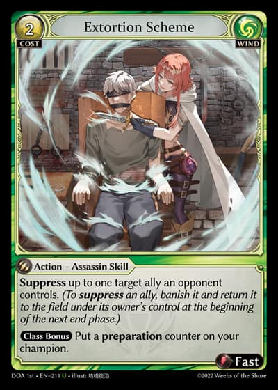 Extortion Scheme DOA 1st-EN-211-Foil-Uncommon (U) - Dawn of Ashes First Edition - Grand Archive Card