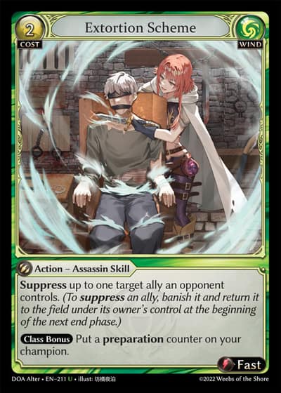 Extortion Scheme DOA Alter-EN-211-Foil-Uncommon (U) - Dawn of Ashes Alter Edition - Grand Archive Card