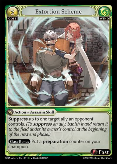 Extortion Scheme DOA Alter-EN-211-Normal-Uncommon (U) - Dawn of Ashes Alter Edition - Grand Archive Card