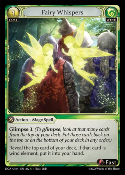 Fairy Whispers DOA Alter-EN-212-Normal-Uncommon (U) - Dawn of Ashes Alter Edition - Grand Archive Card