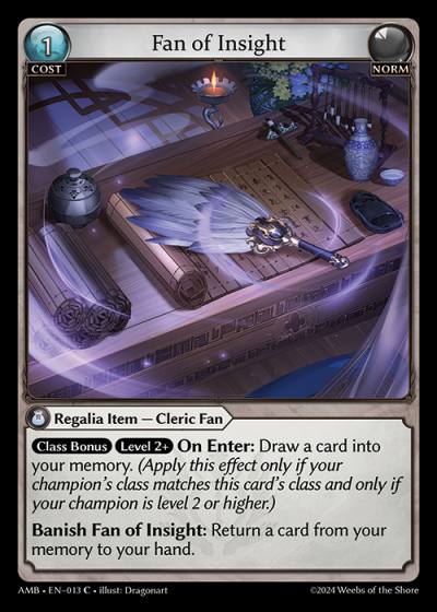 Fan of Insight AMB-EN-013-Normal-Common (C) - Mortal Ambition - Grand Archive Card