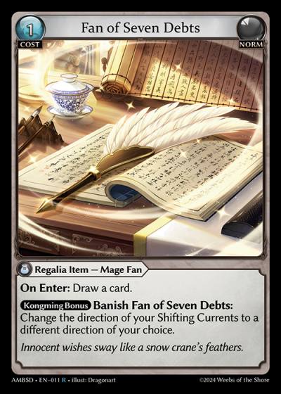 Fan of Seven Debts AMBSD-EN-011-Normal-Rare (R) - Mortal Ambition Starter Decks - Grand Archive Card
