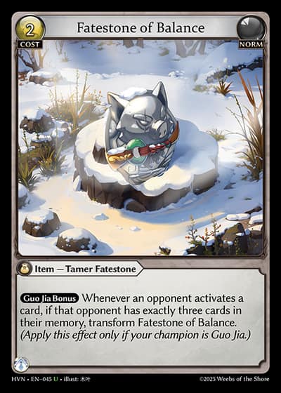 Fatestone of Balance HVN-EN-045-Foil-Uncommon (U) - Abyssal Heaven - Grand Archive Card