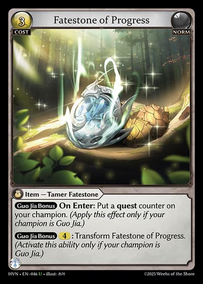 Fatestone of Progress HVN-EN-046-Foil-Uncommon (U) - Abyssal Heaven - Grand Archive Card