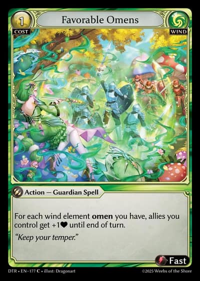 Favorable Omens DTR-EN-177-Foil-Common (C) - Distorted Reflections - Grand Archive Card