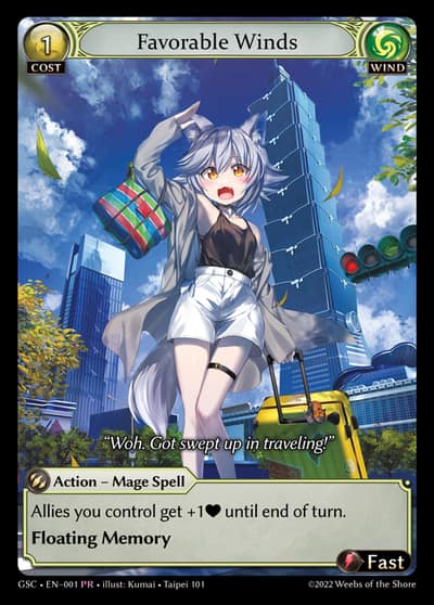 Favorable Winds GSC-EN-001-Foil-Promotional Rare (PR) - GenSeCha - Grand Archive Card