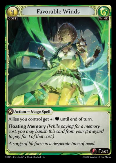 Favorable Winds MRC-EN-144-Normal-Common (C) - Mercurial Heart - Grand Archive Card