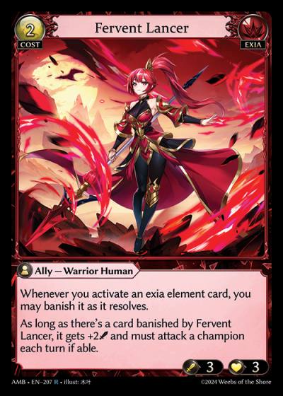 Fervent Lancer AMB-EN-207-Normal-Rare (R) - Mortal Ambition - Grand Archive Card