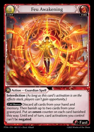 Feu Awakening PTM-EN-083-Foil-Super Rare (SR) - Phantom Monarchs - Grand Archive Card