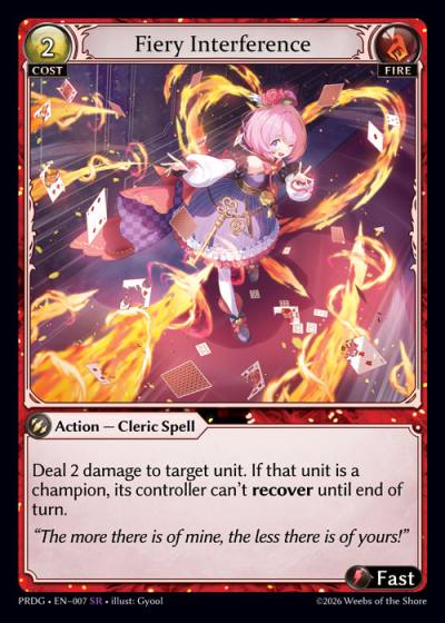 Fiery Interference PRDG-EN-007-Foil-Super Rare (SR) - .asphodel/paradise Grimoire - Grand Archive Card