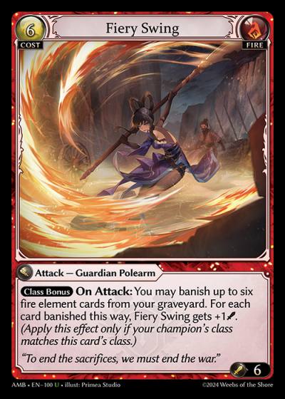 Fiery Swing AMB-EN-100-Normal-Uncommon (U) - Mortal Ambition - Grand Archive Card