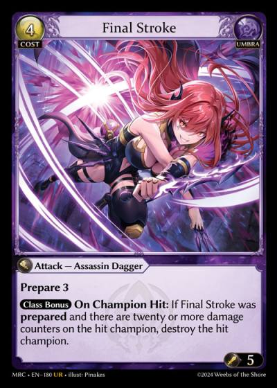 Final Stroke MRC-EN-180-Foil-Ultra Rare (UR) - Mercurial Heart - Grand Archive Card