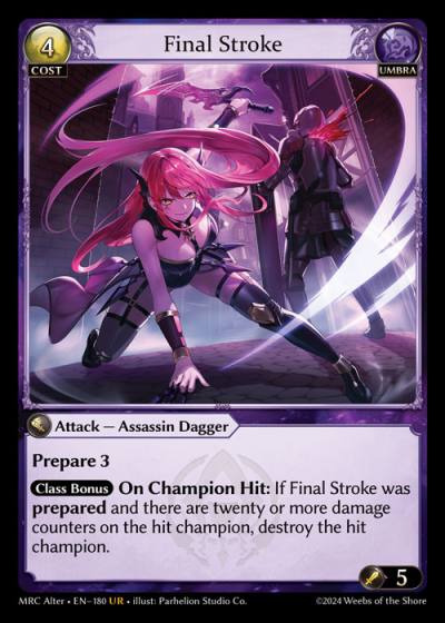 Final Stroke MRC Alter-EN-180-Foil-Ultra Rare (UR) - Mercurial Heart Alter Edition - Grand Archive Card