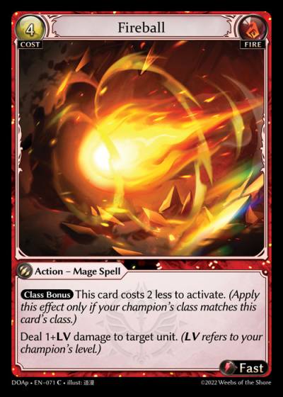 Fireball DOAp-EN-071-Normal-Common (C) - Dawn of Ashes Prelude - Grand Archive Card