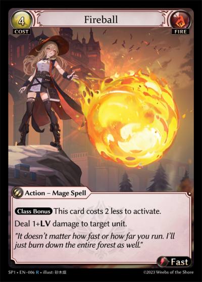 Fireball SP1-EN-006-Foil-Rare (R) - Supporter Pack 1 - Grand Archive Card