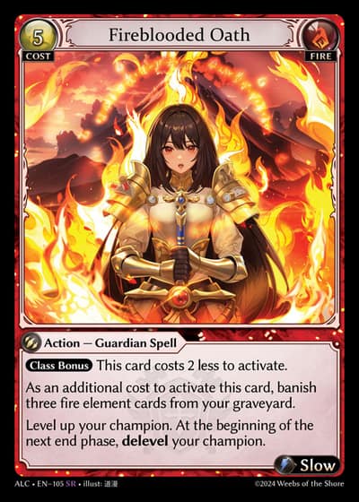 Fireblooded Oath ALC-EN-105-Foil-Super Rare (SR) - Alchemical Revolution - Grand Archive Card