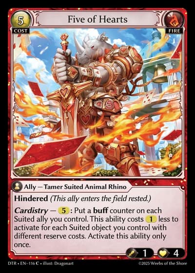 Five of Hearts DTR-EN-116-Foil-Common (C) - Distorted Reflections - Grand Archive Card