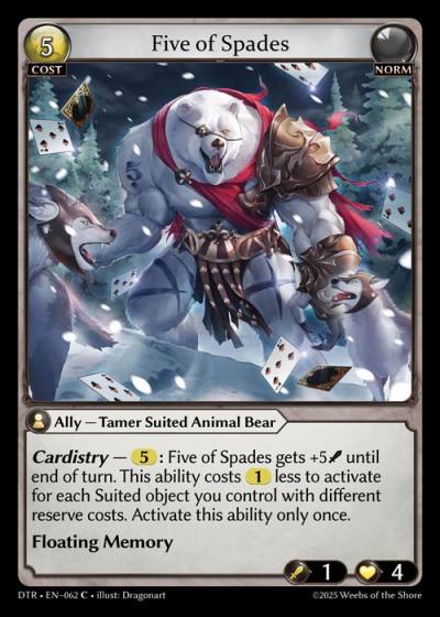 Five of Spades DTR-EN-062-Normal-Common (C) - Distorted Reflections - Grand Archive Card