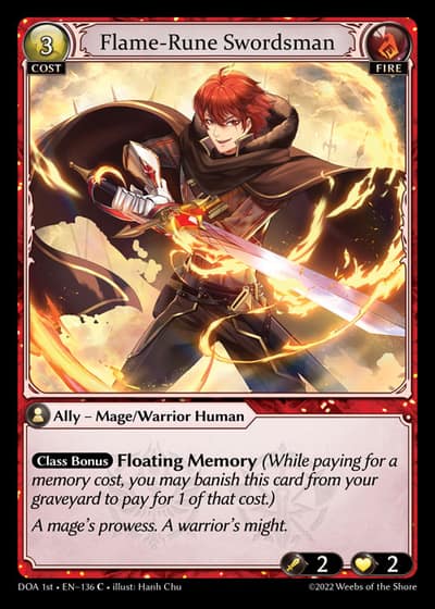 Flame-Rune Swordsman DOA 1st-EN-136-Foil-Common (C) - Dawn of Ashes First Edition - Grand Archive Card