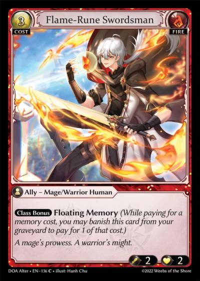Flame-Rune Swordsman DOA Alter-EN-136-Normal-Common (C) - Dawn of Ashes Alter Edition - Grand Archive Card